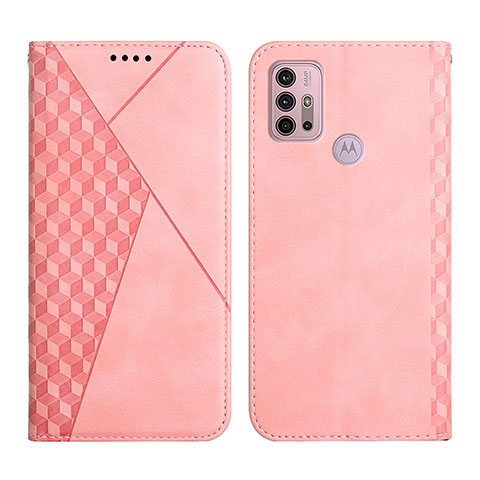 Coque Portefeuille Livre Cuir Etui Clapet Y02X pour Motorola Moto G10 Or Rose