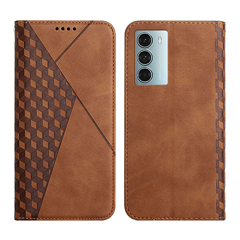 Coque Portefeuille Livre Cuir Etui Clapet Y02X pour Motorola Moto G200 5G Marron