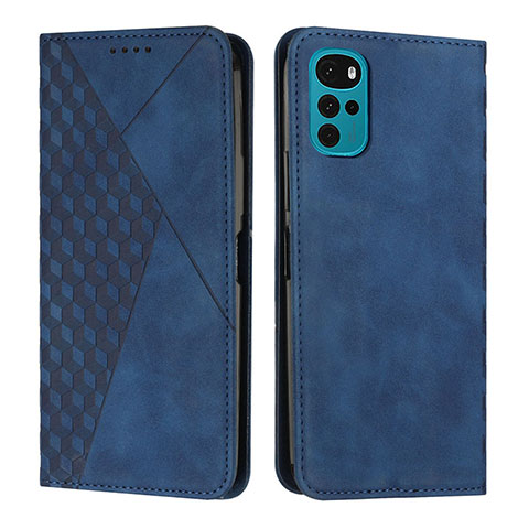 Coque Portefeuille Livre Cuir Etui Clapet Y02X pour Motorola Moto G22 Bleu