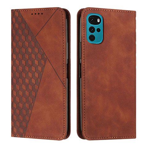 Coque Portefeuille Livre Cuir Etui Clapet Y02X pour Motorola Moto G22 Marron