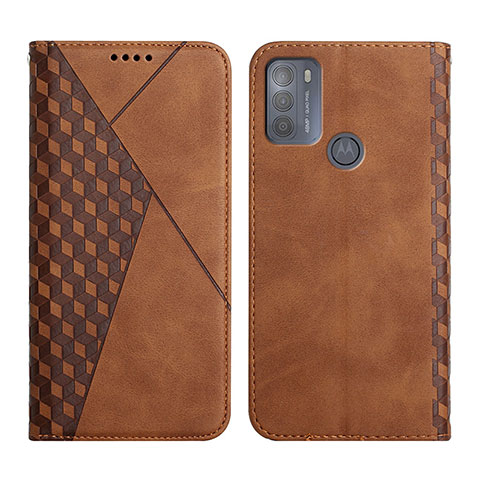 Coque Portefeuille Livre Cuir Etui Clapet Y02X pour Motorola Moto G50 Marron