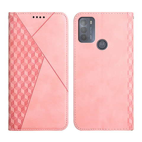 Coque Portefeuille Livre Cuir Etui Clapet Y02X pour Motorola Moto G50 Or Rose