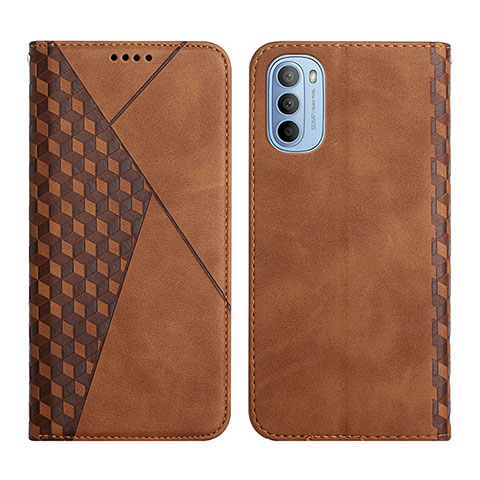 Coque Portefeuille Livre Cuir Etui Clapet Y02X pour Motorola Moto G51 5G Marron