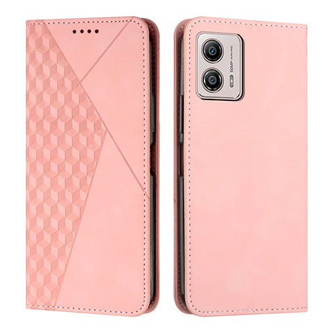 Coque Portefeuille Livre Cuir Etui Clapet Y02X pour Motorola Moto G53j 5G Or Rose