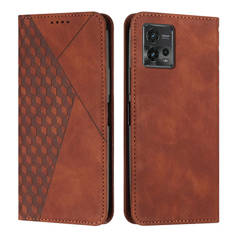 Coque Portefeuille Livre Cuir Etui Clapet Y02X pour Motorola Moto G72 Marron