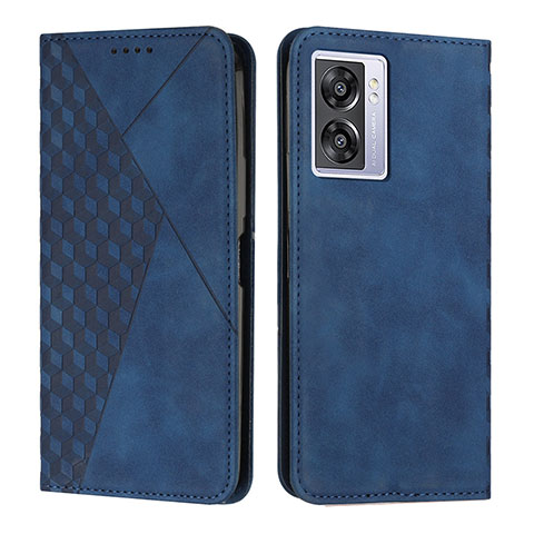 Coque Portefeuille Livre Cuir Etui Clapet Y02X pour Oppo A56S 5G Bleu