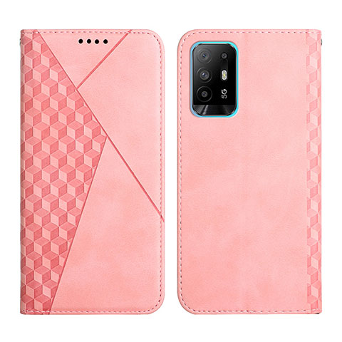 Coque Portefeuille Livre Cuir Etui Clapet Y02X pour Oppo F19 Pro+ Plus 5G Or Rose