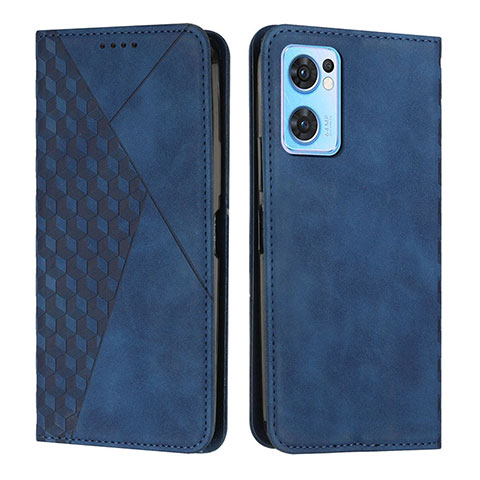 Coque Portefeuille Livre Cuir Etui Clapet Y02X pour Oppo Find X5 Lite 5G Bleu