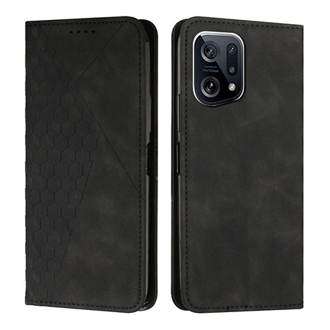 Coque Portefeuille Livre Cuir Etui Clapet Y02X pour Oppo Find X5 Pro 5G Noir