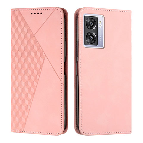 Coque Portefeuille Livre Cuir Etui Clapet Y02X pour Oppo K10 5G India Or Rose