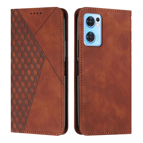 Coque Portefeuille Livre Cuir Etui Clapet Y02X pour Oppo Reno7 5G Marron