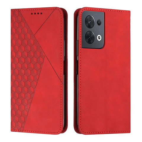 Coque Portefeuille Livre Cuir Etui Clapet Y02X pour Oppo Reno8 5G Rouge