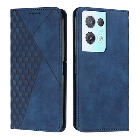 Coque Portefeuille Livre Cuir Etui Clapet Y02X pour Oppo Reno8 Pro 5G Bleu