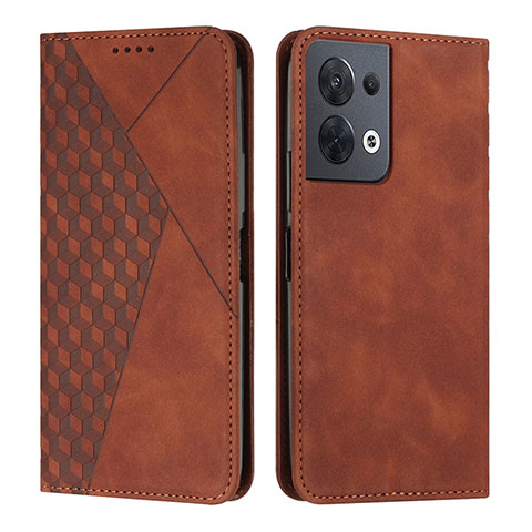 Coque Portefeuille Livre Cuir Etui Clapet Y02X pour Oppo Reno9 5G Marron