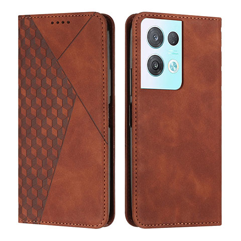 Coque Portefeuille Livre Cuir Etui Clapet Y02X pour Oppo Reno9 Pro+ Plus 5G Marron