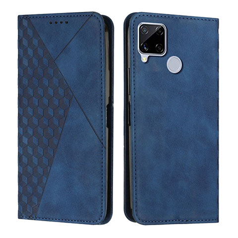 Coque Portefeuille Livre Cuir Etui Clapet Y02X pour Realme C12 Bleu