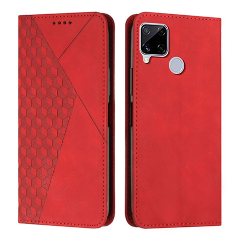 Coque Portefeuille Livre Cuir Etui Clapet Y02X pour Realme C12 Rouge