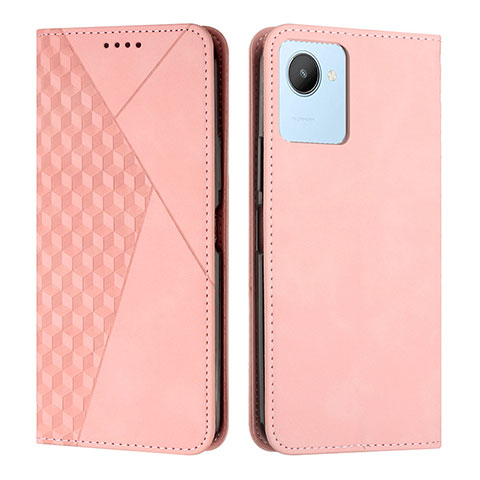 Coque Portefeuille Livre Cuir Etui Clapet Y02X pour Realme C30s Or Rose