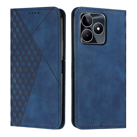 Coque Portefeuille Livre Cuir Etui Clapet Y02X pour Realme C53 Bleu