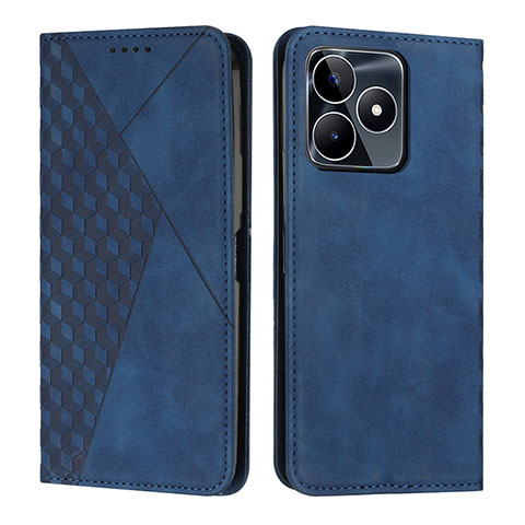 Coque Portefeuille Livre Cuir Etui Clapet Y02X pour Realme C53 India Bleu