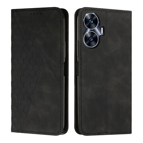 Coque Portefeuille Livre Cuir Etui Clapet Y02X pour Realme C55 Noir