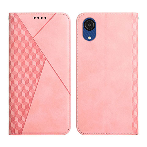 Coque Portefeuille Livre Cuir Etui Clapet Y02X pour Samsung Galaxy A03 Core Or Rose