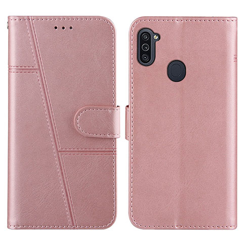 Coque Portefeuille Livre Cuir Etui Clapet Y02X pour Samsung Galaxy A11 Or Rose