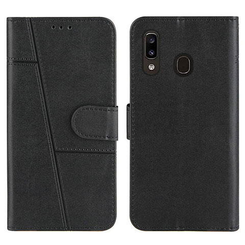 Coque Portefeuille Livre Cuir Etui Clapet Y02X pour Samsung Galaxy A20 Noir