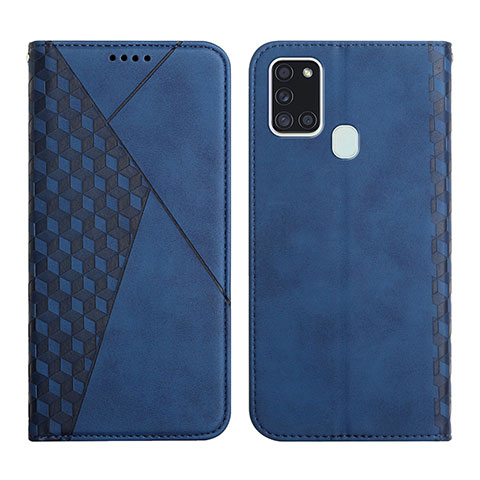 Coque Portefeuille Livre Cuir Etui Clapet Y02X pour Samsung Galaxy A21s Bleu