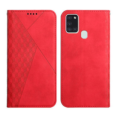 Coque Portefeuille Livre Cuir Etui Clapet Y02X pour Samsung Galaxy A21s Rouge