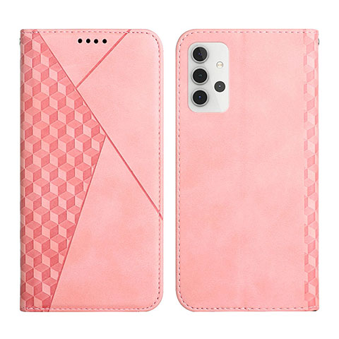 Coque Portefeuille Livre Cuir Etui Clapet Y02X pour Samsung Galaxy A32 5G Or Rose