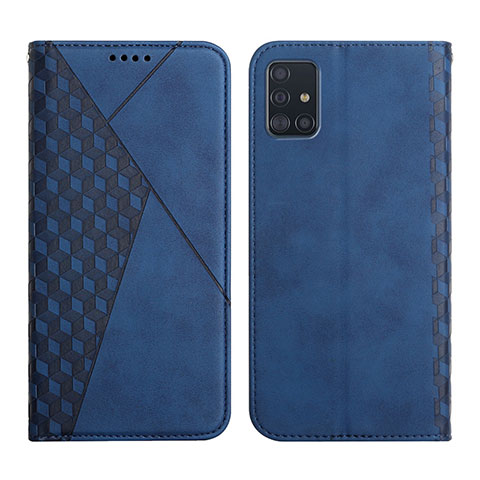 Coque Portefeuille Livre Cuir Etui Clapet Y02X pour Samsung Galaxy A71 4G A715 Bleu