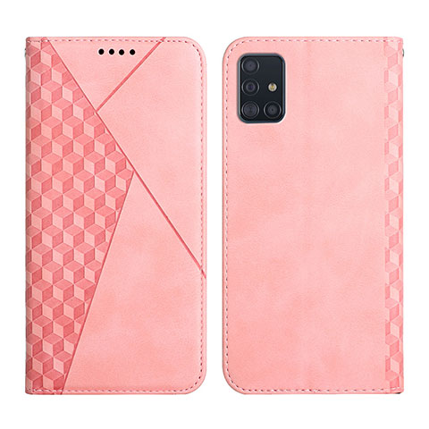 Coque Portefeuille Livre Cuir Etui Clapet Y02X pour Samsung Galaxy A71 4G A715 Or Rose