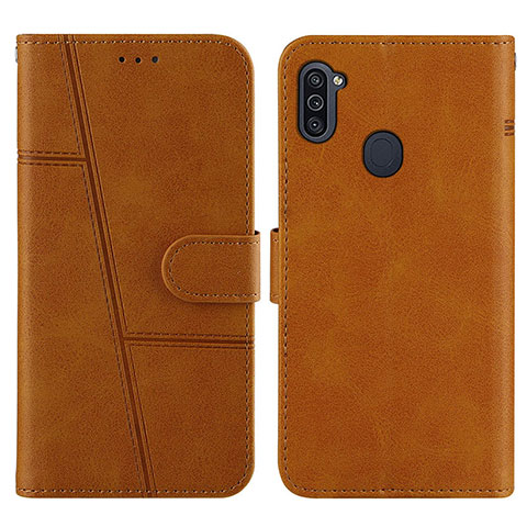 Coque Portefeuille Livre Cuir Etui Clapet Y02X pour Samsung Galaxy M11 Brun Clair