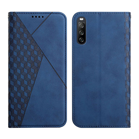 Coque Portefeuille Livre Cuir Etui Clapet Y02X pour Sony Xperia 10 III SO-52B Bleu