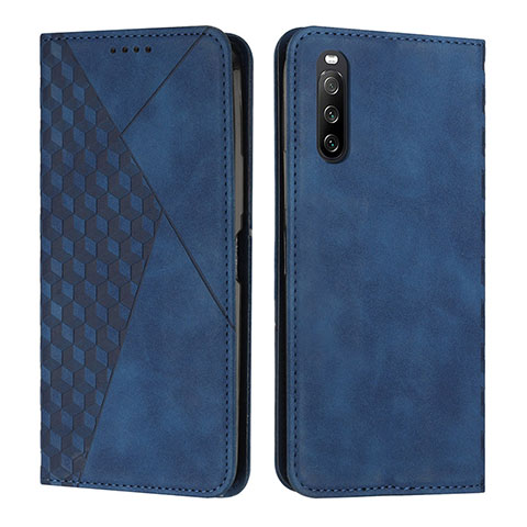 Coque Portefeuille Livre Cuir Etui Clapet Y02X pour Sony Xperia 10 IV SO-52C Bleu