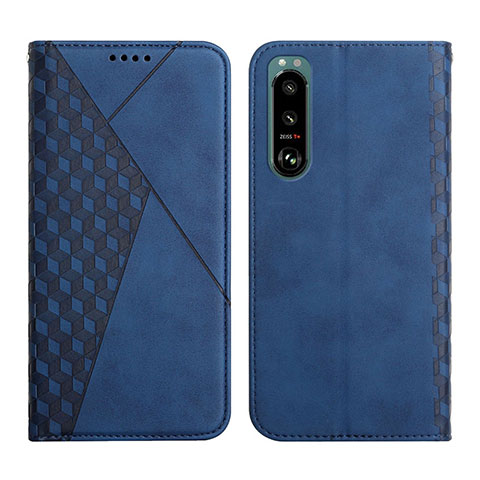 Coque Portefeuille Livre Cuir Etui Clapet Y02X pour Sony Xperia 5 III Bleu