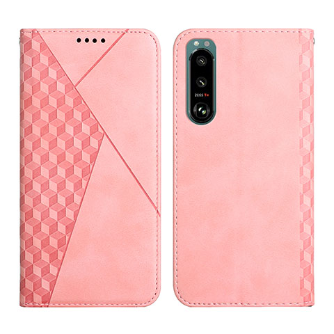 Coque Portefeuille Livre Cuir Etui Clapet Y02X pour Sony Xperia 5 III SO-53B Or Rose