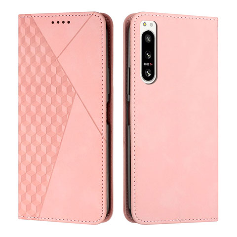 Coque Portefeuille Livre Cuir Etui Clapet Y02X pour Sony Xperia 5 IV Or Rose