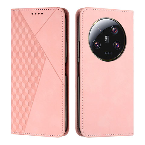 Coque Portefeuille Livre Cuir Etui Clapet Y02X pour Xiaomi Mi 13 Ultra 5G Or Rose