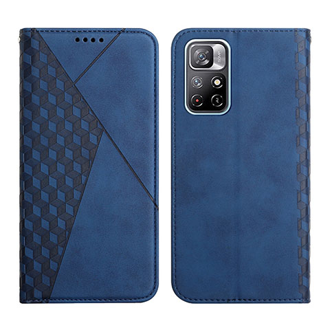 Coque Portefeuille Livre Cuir Etui Clapet Y02X pour Xiaomi Poco M4 Pro 5G Bleu