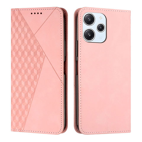 Coque Portefeuille Livre Cuir Etui Clapet Y02X pour Xiaomi Redmi 12 4G Or Rose