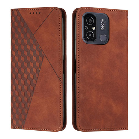 Coque Portefeuille Livre Cuir Etui Clapet Y02X pour Xiaomi Redmi 12C 4G Marron