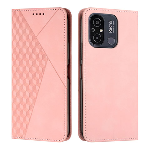 Coque Portefeuille Livre Cuir Etui Clapet Y02X pour Xiaomi Redmi 12C 4G Or Rose