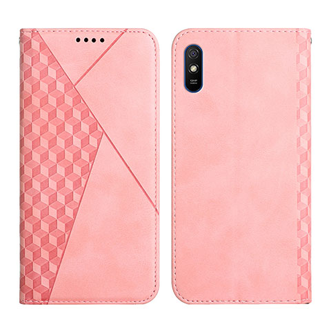 Coque Portefeuille Livre Cuir Etui Clapet Y02X pour Xiaomi Redmi 9i Or Rose