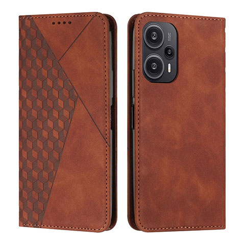 Coque Portefeuille Livre Cuir Etui Clapet Y02X pour Xiaomi Redmi Note 12 Turbo 5G Marron