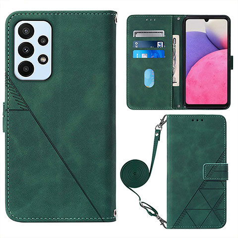 Coque Portefeuille Livre Cuir Etui Clapet Y03B pour Samsung Galaxy A73 5G Vert