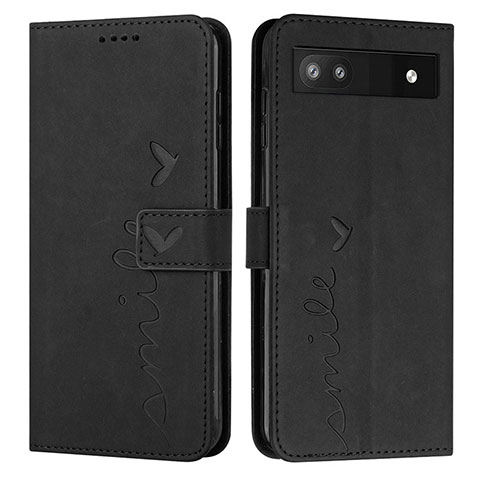 Coque Portefeuille Livre Cuir Etui Clapet Y03X pour Google Pixel 6a 5G Noir