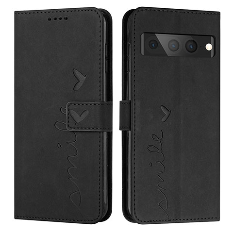 Coque Portefeuille Livre Cuir Etui Clapet Y03X pour Google Pixel 7 Pro 5G Noir