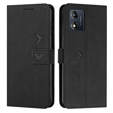 Coque Portefeuille Livre Cuir Etui Clapet Y03X pour Motorola Moto E13 Noir